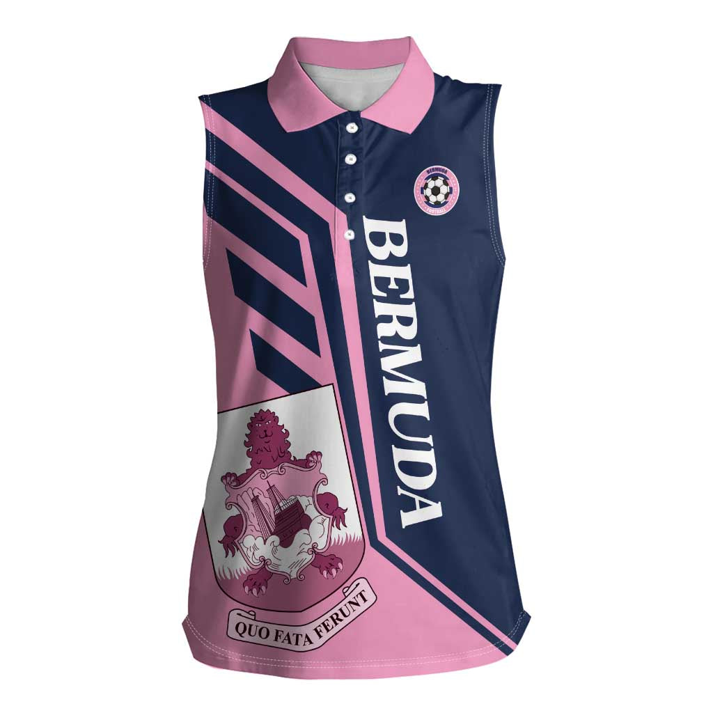 Custom Bermuda Football Women Sleeveless Polo Shirt Come On Gombey Warriors - Wonder Print Shop