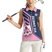 Custom Bermuda Football Women Sleeveless Polo Shirt Come On Gombey Warriors - Wonder Print Shop