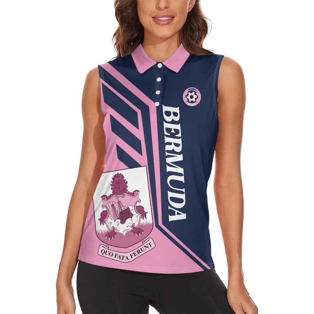 Custom Bermuda Football Women Sleeveless Polo Shirt Come On Gombey Warriors - Wonder Print Shop