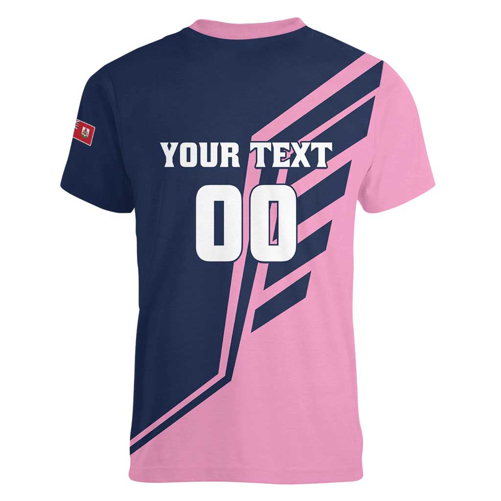 Custom Bermuda Football Women V-Neck T-Shirt Come On Gombey Warriors - Wonder Print Shop