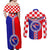 Croatia Couples Matching Off Shoulder Maxi Dress and Long Sleeve Button Shirts Hrvatska Interlace With Coat Of Arms - Wonder Print Shop