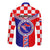 Croatia Long Sleeve Button Shirt Hrvatska Interlace With Coat Of Arms - Wonder Print Shop