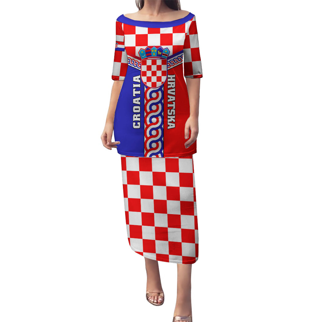 Croatia Puletasi Hrvatska Interlace With Coat Of Arms - Wonder Print Shop
