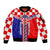 Croatia Sleeve Zip Bomber Jacket Hrvatska Interlace With Coat Of Arms - Wonder Print Shop