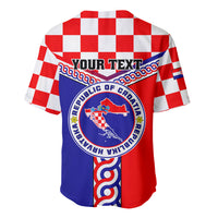 Custom Croatia Baseball Jersey Hrvatska Interlace With Coat Of Arms - Wonder Print Shop
