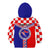 Custom Croatia Kid Hoodie Hrvatska Interlace With Coat Of Arms - Wonder Print Shop