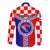 Custom Croatia Long Sleeve Button Shirt Hrvatska Interlace With Coat Of Arms - Wonder Print Shop