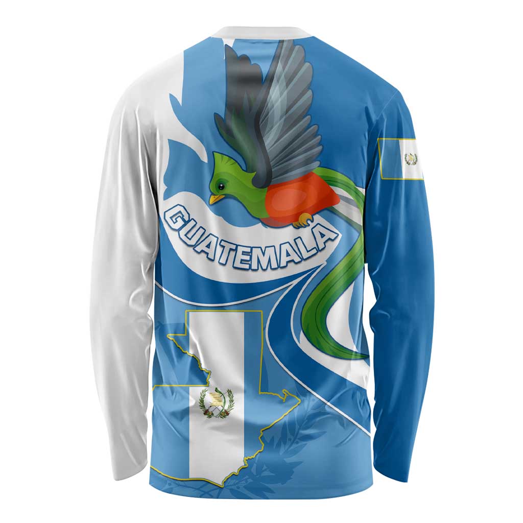 Guatemala Long Sleeve Shirt Guatemalan Quetzal With Coat of Arms LT01