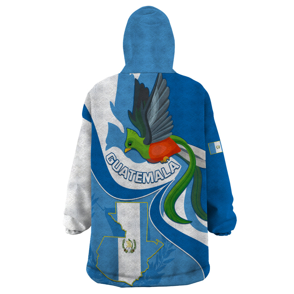Guatemala Wearable Blanket Hoodie Guatemalan Quetzal With Coat of Arms - Wonder Print Shop