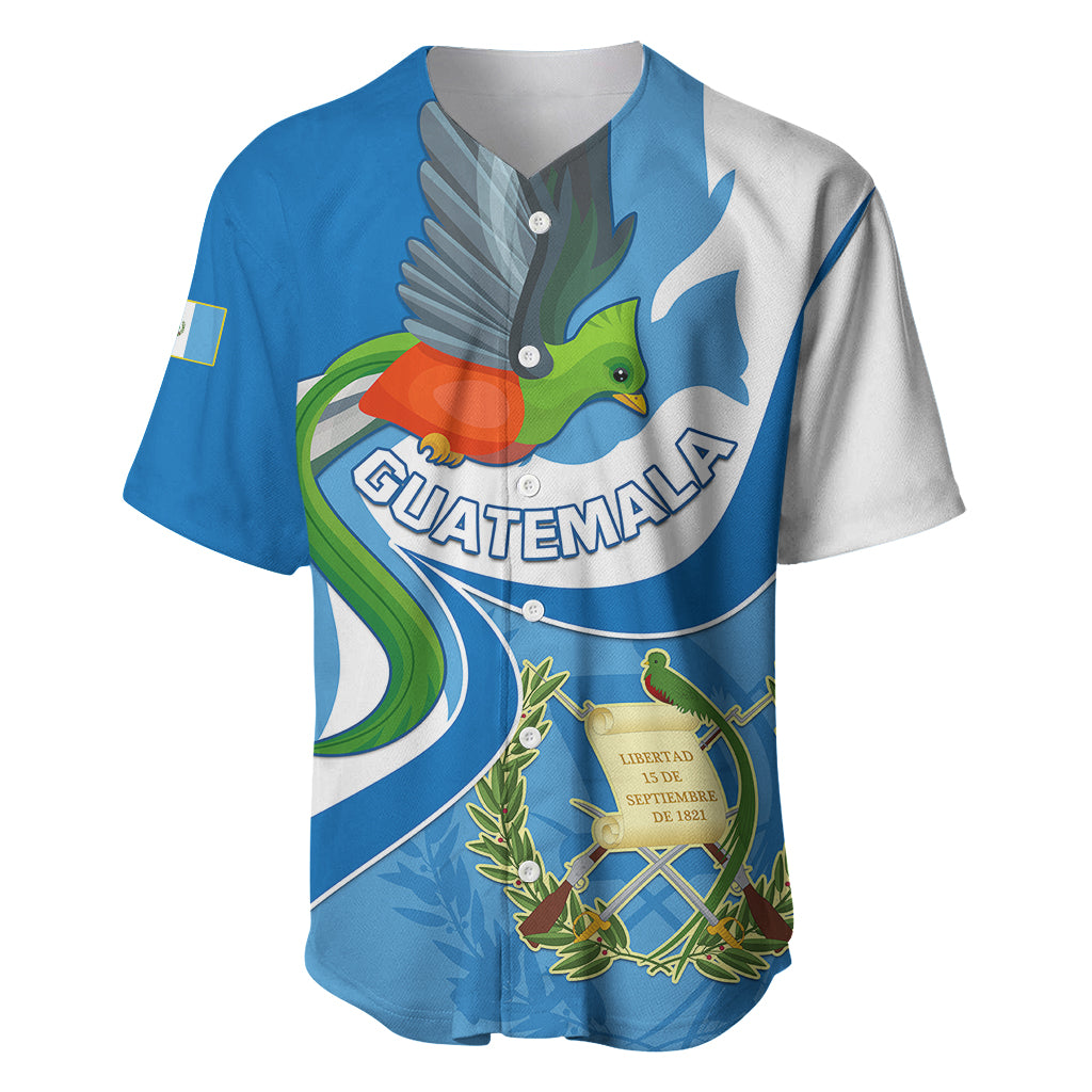 Personalised Guatemala Baseball Jersey Guatemalan Quetzal With Coat of Arms - Wonder Print Shop