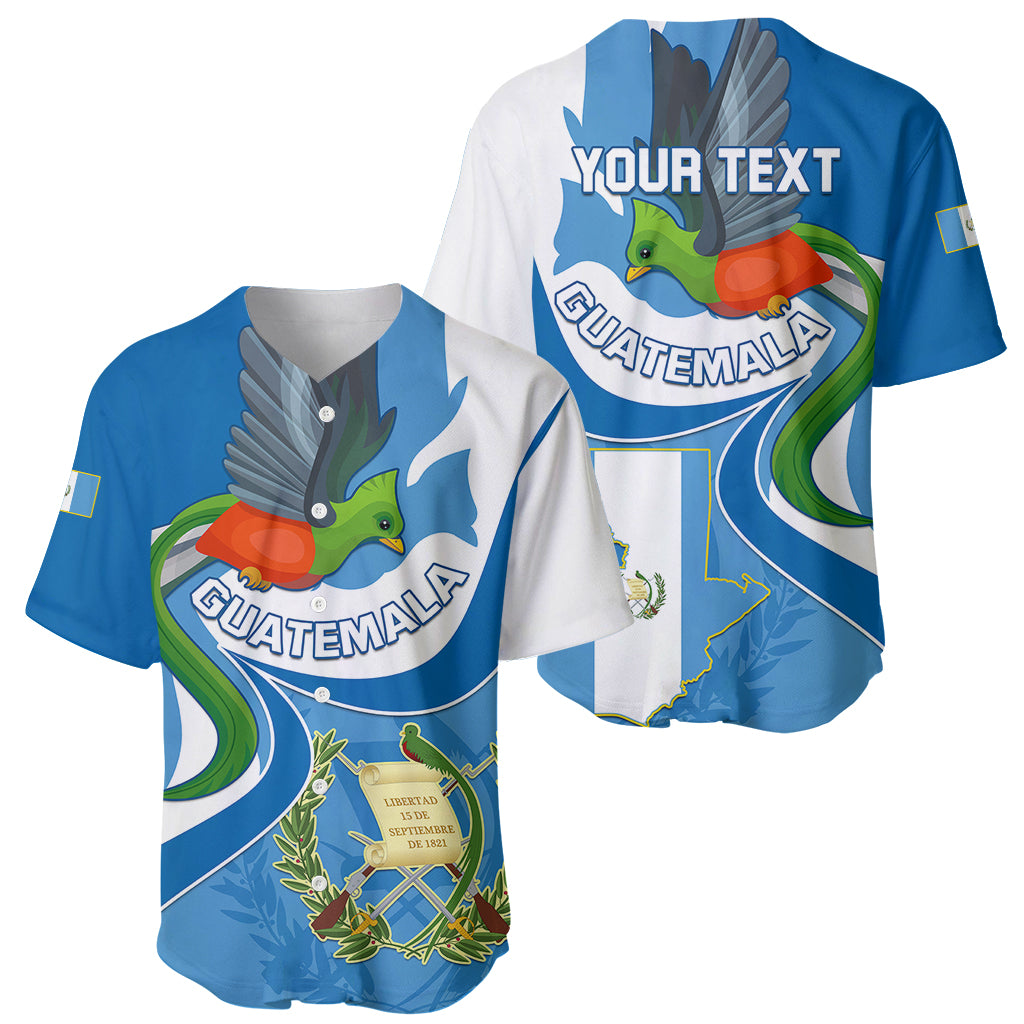 Personalised Guatemala Baseball Jersey Guatemalan Quetzal With Coat of Arms - Wonder Print Shop
