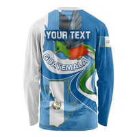 Personalised Guatemala Long Sleeve Shirt Guatemalan Quetzal With Coat of Arms LT01