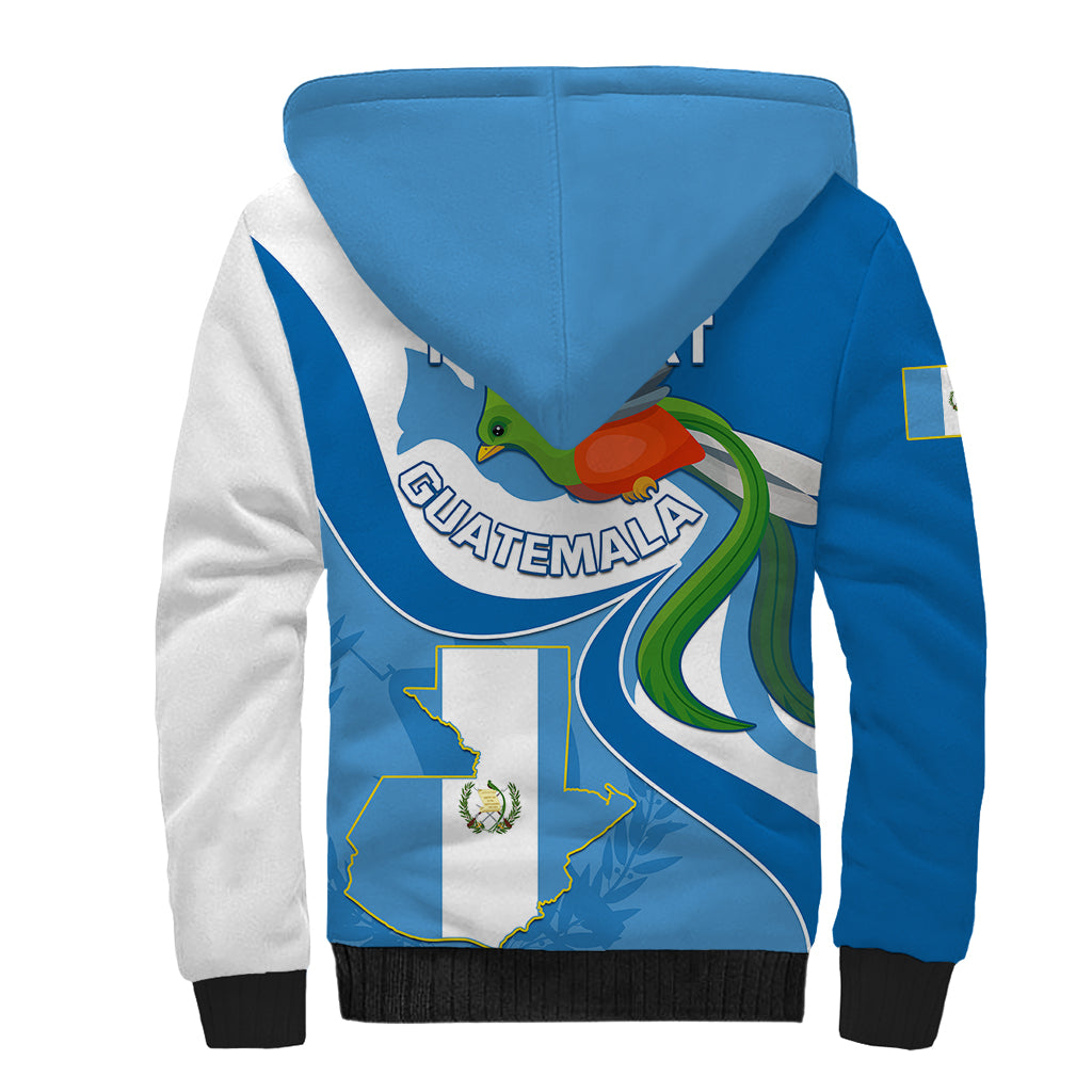 Personalised Guatemala Sherpa Hoodie Guatemalan Quetzal With Coat of Arms - Wonder Print Shop