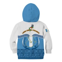 Guatemala Independence Day Kid Hoodie Guatemalan Coat of Arms Mix Maya Pattern - Wonder Print Shop