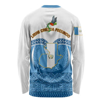 Guatemala Independence Day Long Sleeve Shirt Guatemalan Coat of Arms Mix Maya Pattern LT01