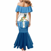 Guatemala Independence Day Mermaid Dress Guatemalan Coat of Arms Mix Maya Pattern - Wonder Print Shop