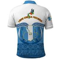 Guatemala Independence Day Polo Shirt Guatemalan Coat of Arms Mix Maya Pattern - Wonder Print Shop