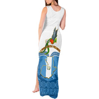 Guatemala Independence Day Tank Maxi Dress Guatemalan Coat of Arms Mix Maya Pattern - Wonder Print Shop