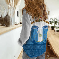 Guatemala Independence Day Women Casual Shirt Guatemalan Coat of Arms Mix Maya Pattern - Wonder Print Shop