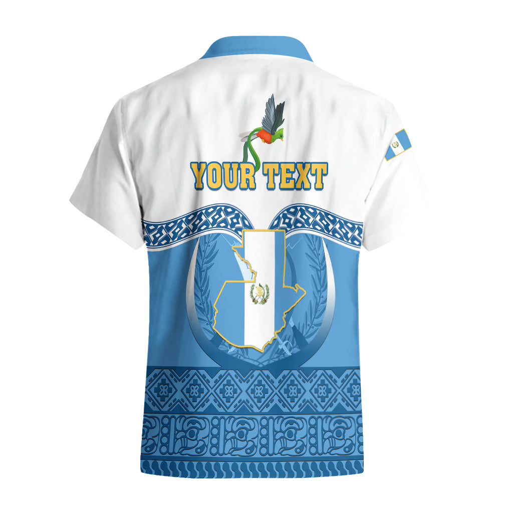 Personalised Guatemala Independence Day Hawaiian Shirt Guatemalan Coat of Arms Mix Maya Pattern - Wonder Print Shop