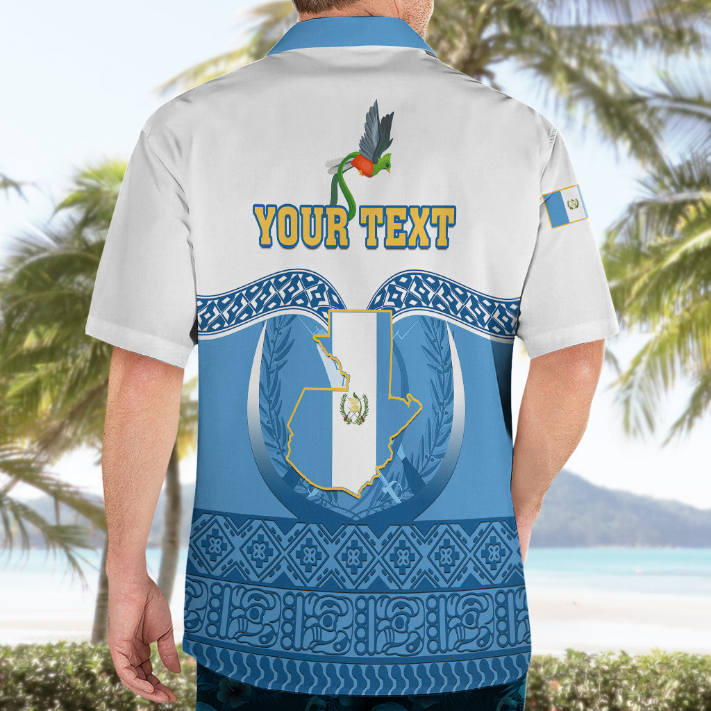 Personalised Guatemala Independence Day Hawaiian Shirt Guatemalan Coat of Arms Mix Maya Pattern - Wonder Print Shop