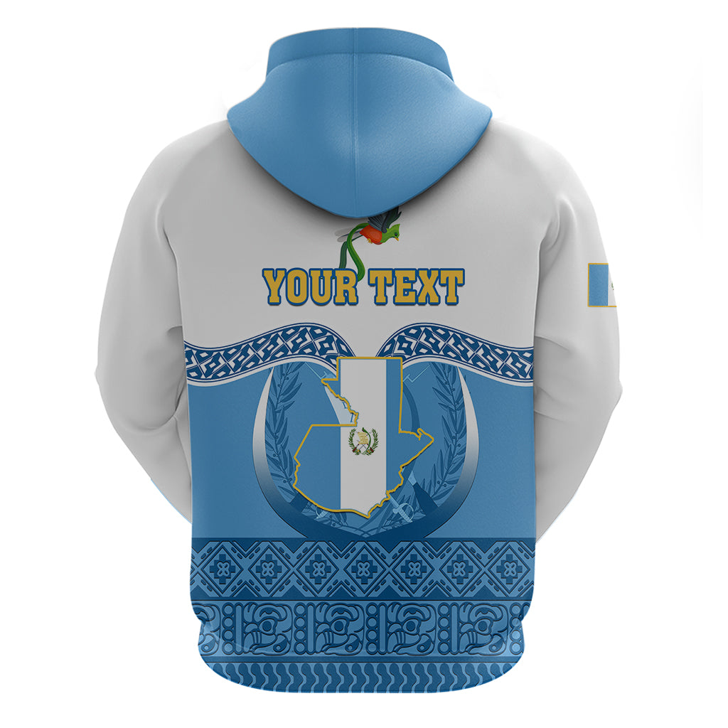 Personalised Guatemala Independence Day Hoodie Guatemalan Coat of Arms Mix Maya Pattern - Wonder Print Shop