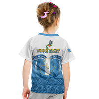 Personalised Guatemala Independence Day Kid T Shirt Guatemalan Coat of Arms Mix Maya Pattern - Wonder Print Shop