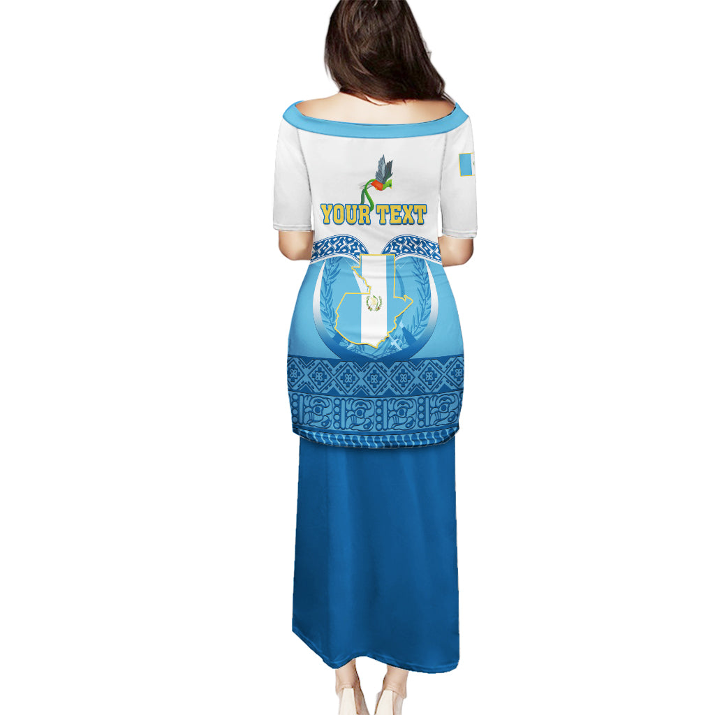 Personalised Guatemala Independence Day Puletasi Guatemalan Coat of Arms Mix Maya Pattern - Wonder Print Shop