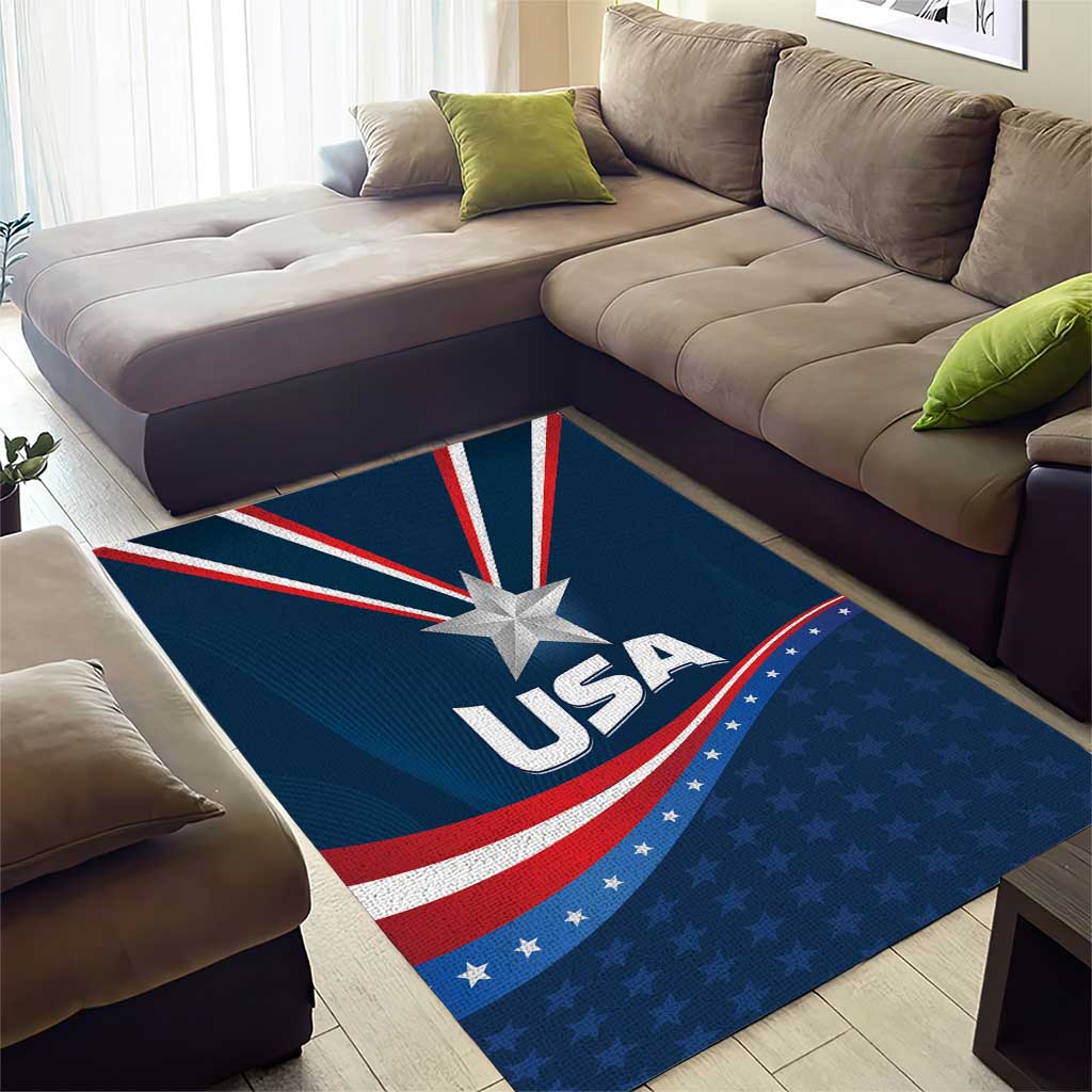 USA Star Medal Area Rug United States of America Champion - Wonder Print Shop