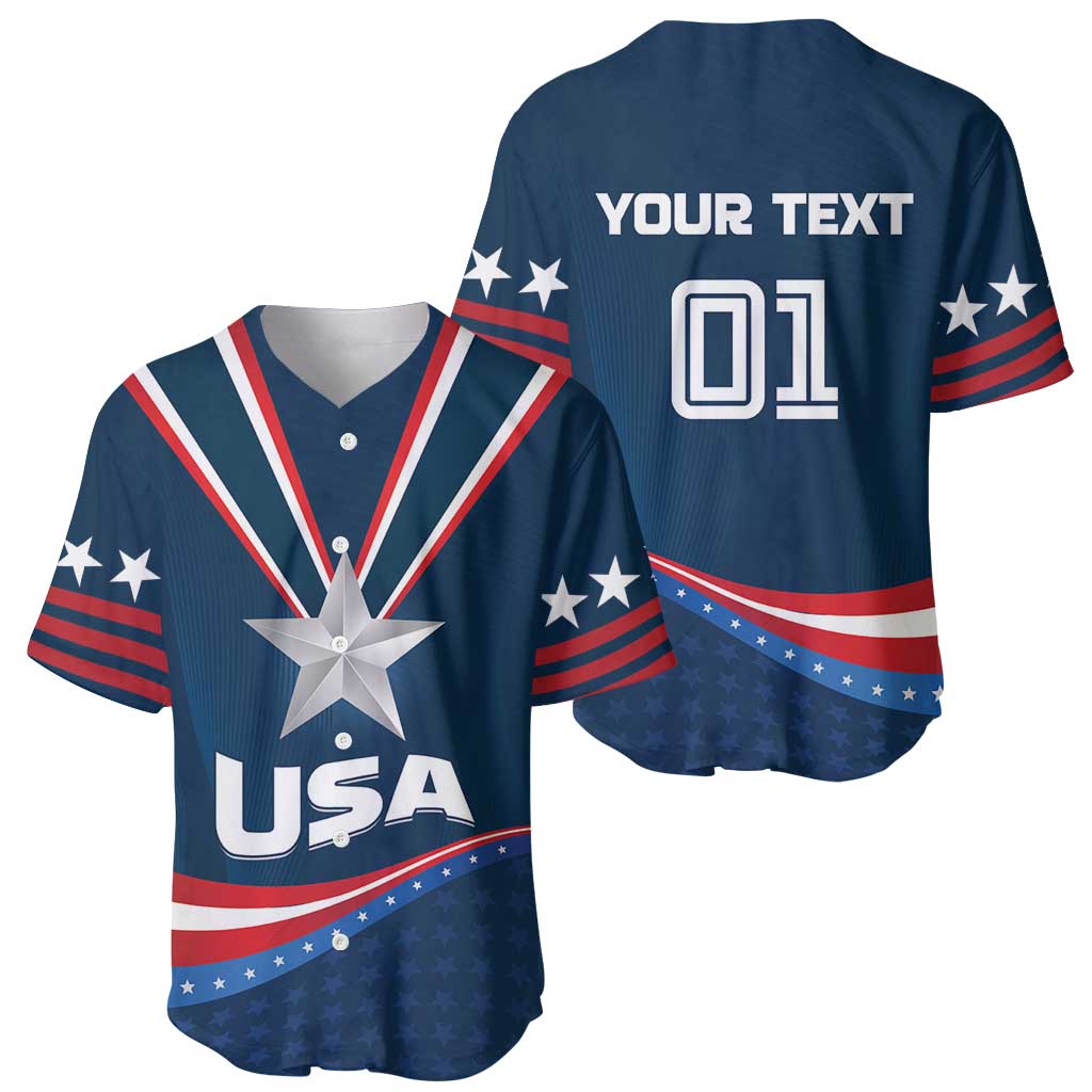 Custom USA Star Medal Baseball Jersey United States of America Champion - Wonder Print Shop