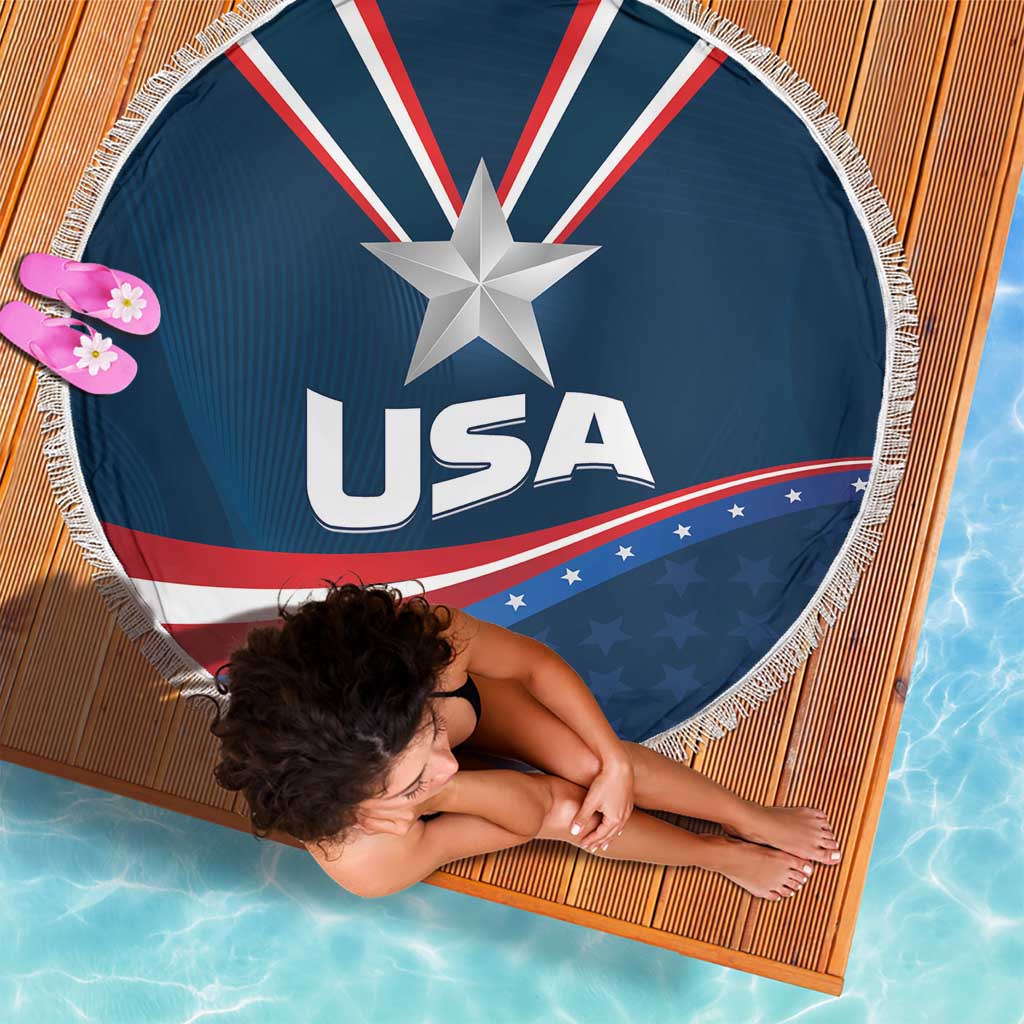 USA Star Medal Beach Blanket United States of America Champion - Wonder Print Shop