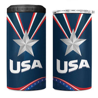 USA Star Medal 4 in 1 Can Cooler Tumbler United States of America Champion - Wonder Print Shop