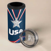 USA Star Medal 4 in 1 Can Cooler Tumbler United States of America Champion - Wonder Print Shop