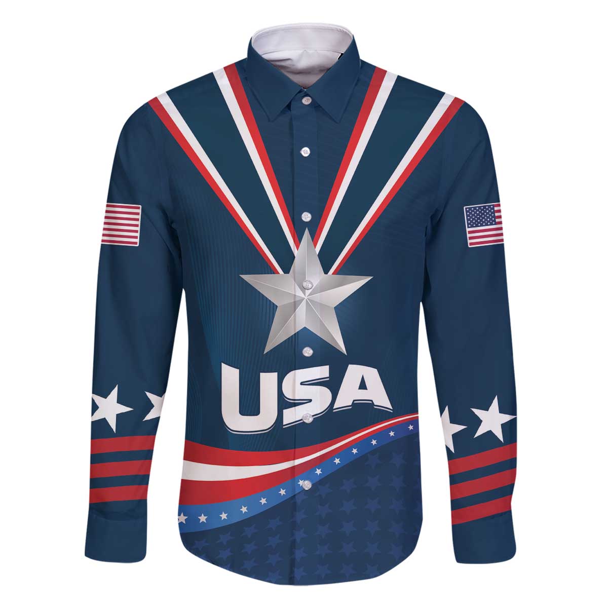 Custom USA Star Medal Family Matching Off Shoulder Short Dress and Hawaiian Shirt United States of America Champion - Wonder Print Shop