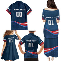 Custom USA Star Medal Family Matching Puletasi and Hawaiian Shirt United States of America Champion - Wonder Print Shop