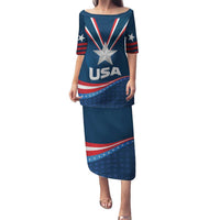 Custom USA Star Medal Family Matching Puletasi and Hawaiian Shirt United States of America Champion - Wonder Print Shop