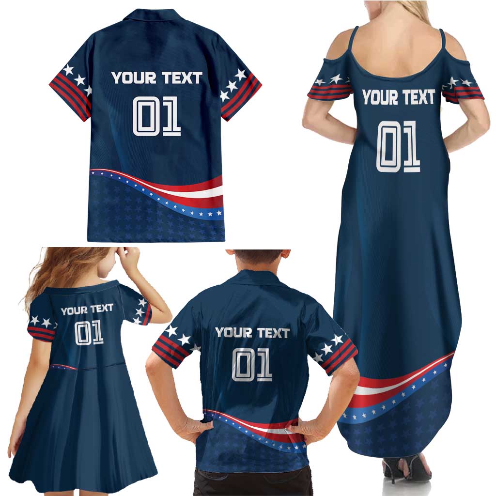 Custom USA Star Medal Family Matching Summer Maxi Dress and Hawaiian Shirt United States of America Champion - Wonder Print Shop