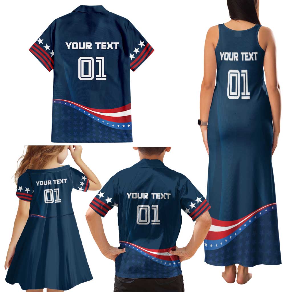 Custom USA Star Medal Family Matching Tank Maxi Dress and Hawaiian Shirt United States of America Champion - Wonder Print Shop