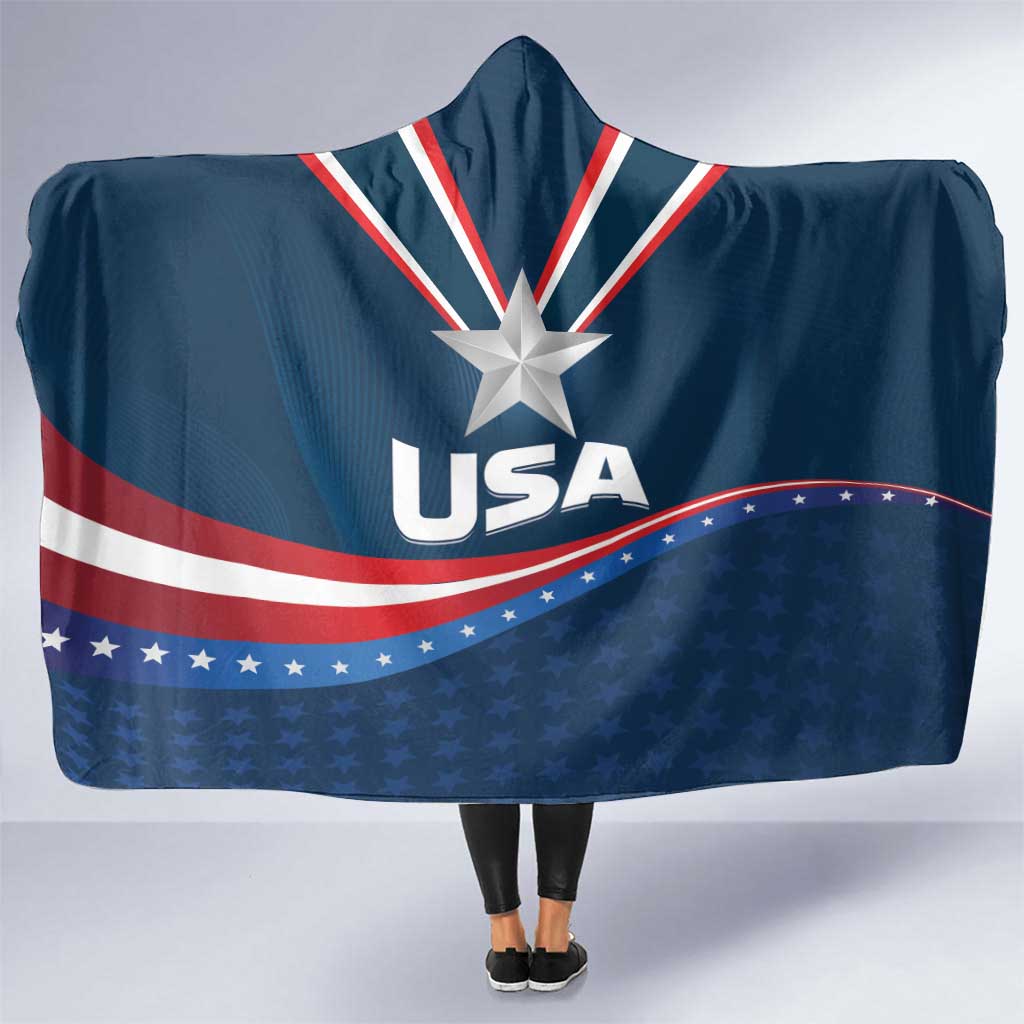 USA Silver Star Medal Hooded Blanket Team USA Champion