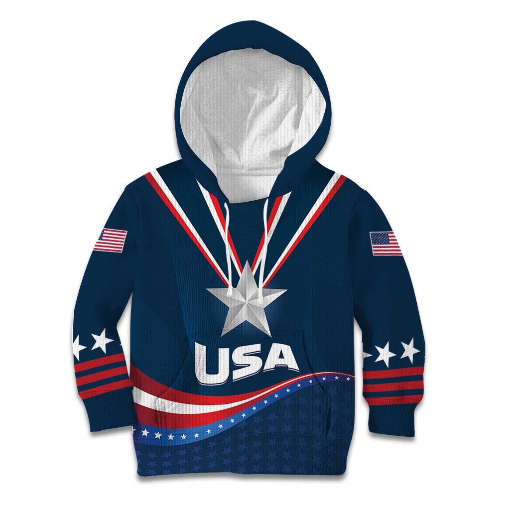 Custom USA Star Medal Kid Hoodie United States of America Champion - Wonder Print Shop