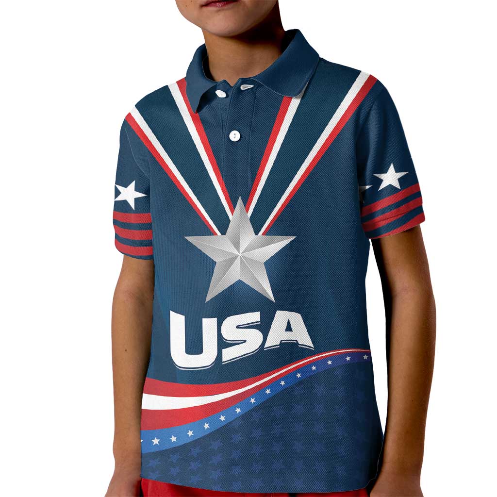 Custom USA Star Medal Kid Polo Shirt United States of America Champion - Wonder Print Shop