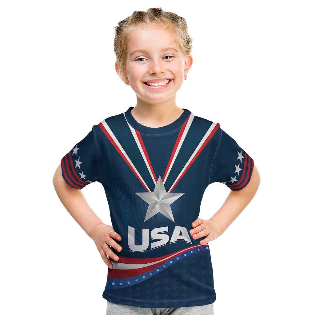 Custom USA Star Medal Kid T Shirt United States of America Champion - Wonder Print Shop