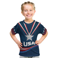 Custom USA Star Medal Kid T Shirt United States of America Champion - Wonder Print Shop
