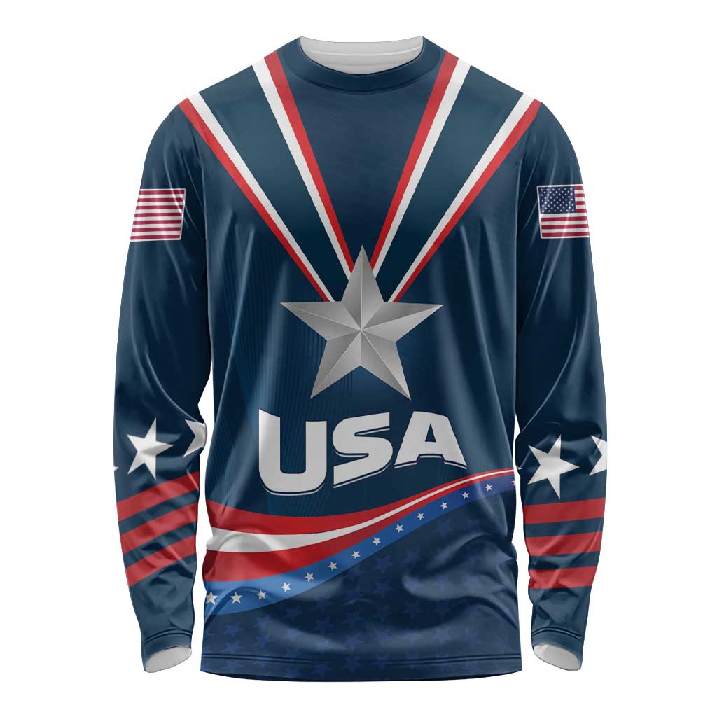 Custom USA Star Medal Long Sleeve Shirt United States of America Champion - Wonder Print Shop