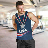 Custom USA Star Medal Men Tank Top United States of America Champion - Wonder Print Shop