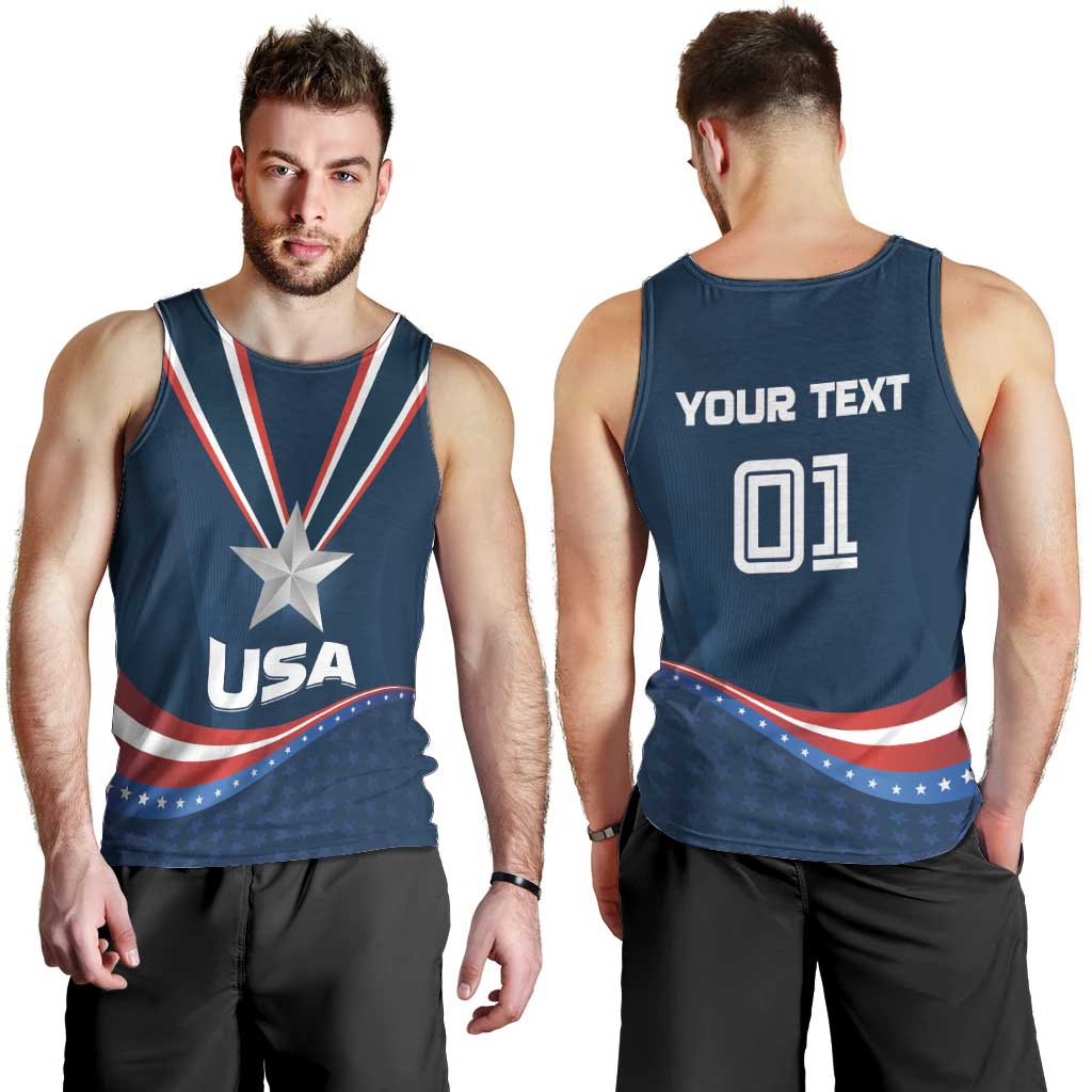 Custom USA Star Medal Men Tank Top United States of America Champion - Wonder Print Shop