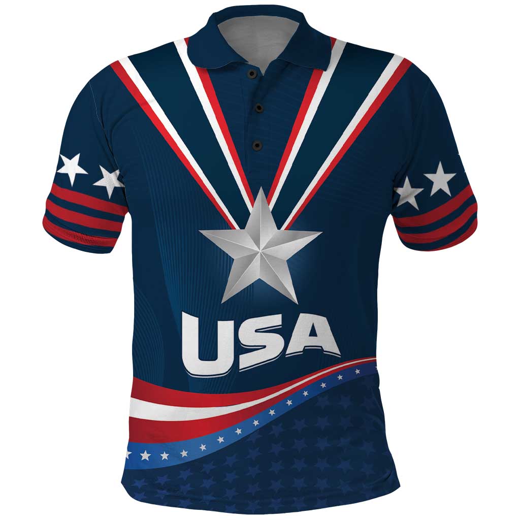 Custom USA Star Medal Polo Shirt United States of America Champion - Wonder Print Shop