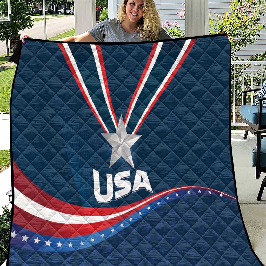 USA Star Medal Quilt United States of America Champion - Wonder Print Shop