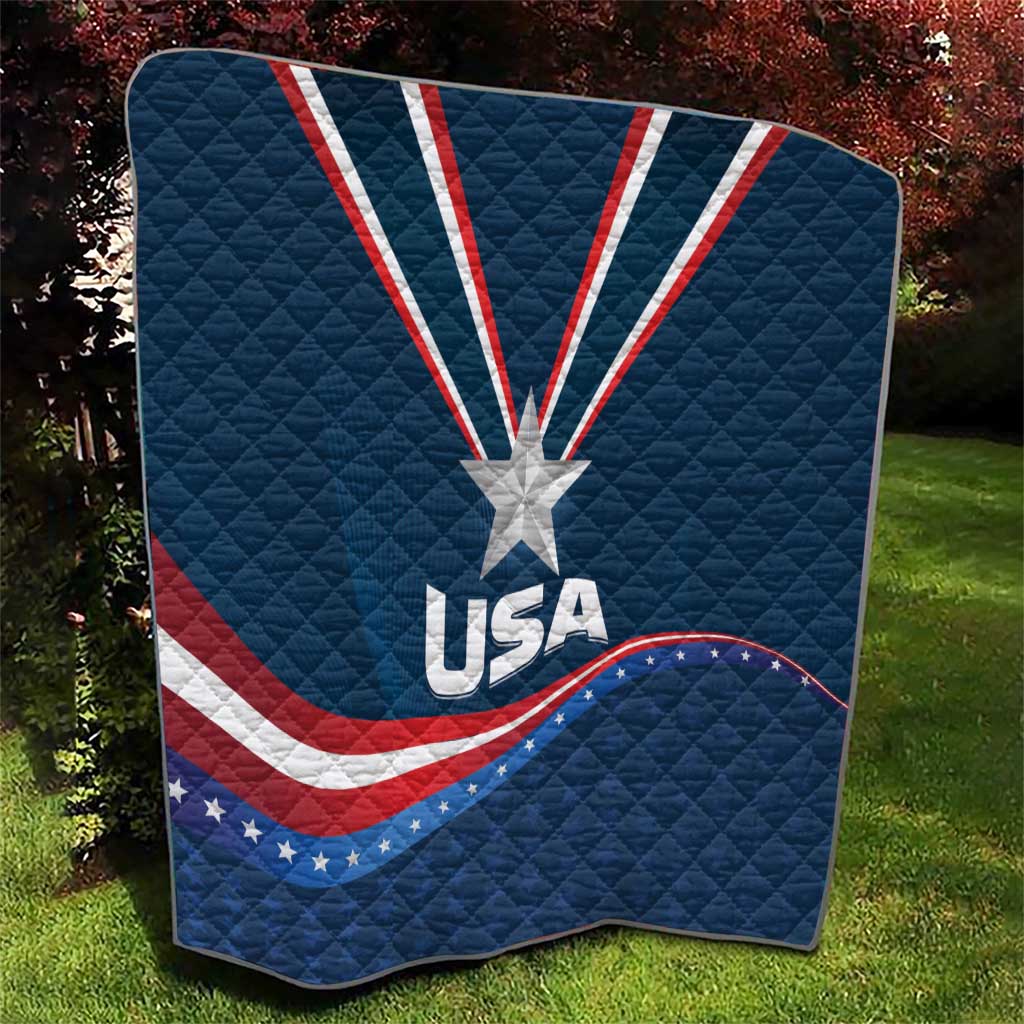 USA Star Medal Quilt United States of America Champion - Wonder Print Shop