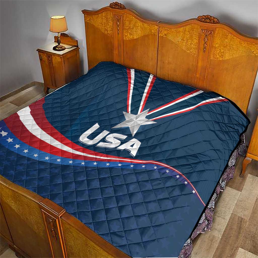 USA Star Medal Quilt United States of America Champion - Wonder Print Shop